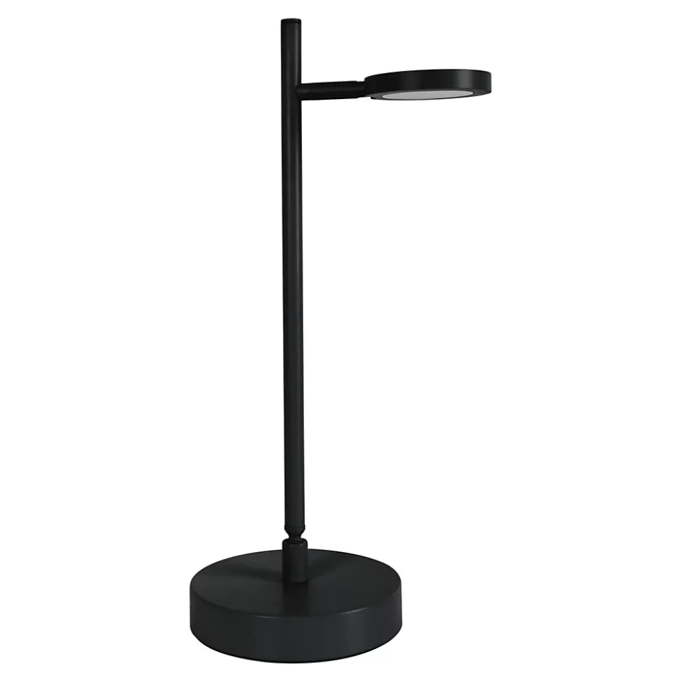Lampe de table LED rechargeable LUPA 45cm aluminium noir et plastique blanc LED intégrées intensité variable capteur tactile