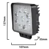 Lampe de travail carrée 12/24 V, 27 W et 1 800 lumens, IP67. Noir