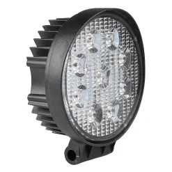 Lampe de travail ronde 12/24 V, 27 W et 1 800 lumens, IP67. Noir