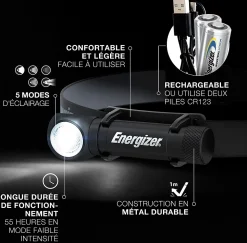 Lampe frontal polyvalente hybride Energizer