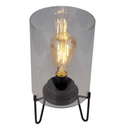 Lampe à piles 'LONNA' lampe de table pour l'extérieur, métal et verre, en noir, hauteur 28,5 cm