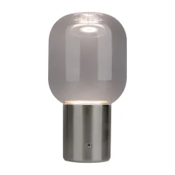 Lampe table accu ALBERO métal chromé verre LED fixes dimmable capteur tactile hauteur 25cm