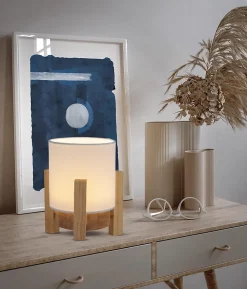 Lampe table accu MADITA H 19cm blanc naturel LED intégrée intensité variable capteur tactile