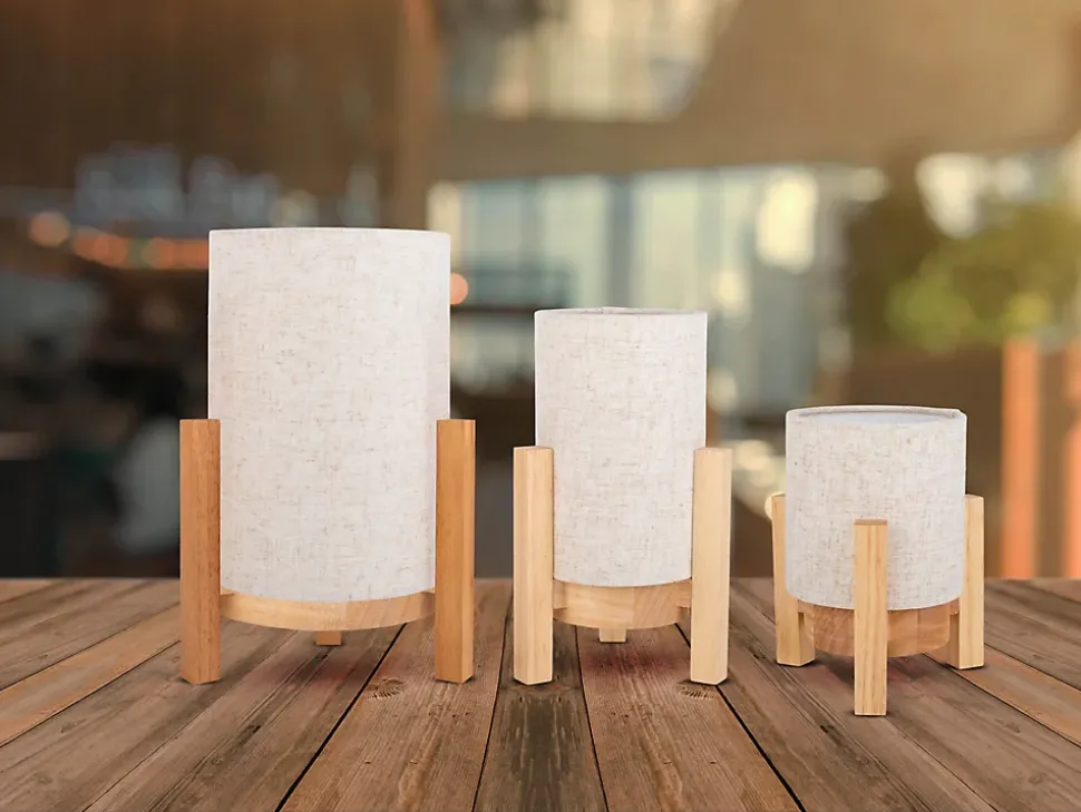Lampe table accu MADITA H 25cm blanc naturel LED intégrée intensité variable capteur tactile
