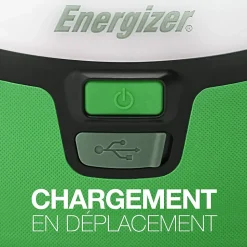 Lanterne de camping LED 1200 lumens Energizer Camping Vision autonomie 5h fonctionne par recharge USB