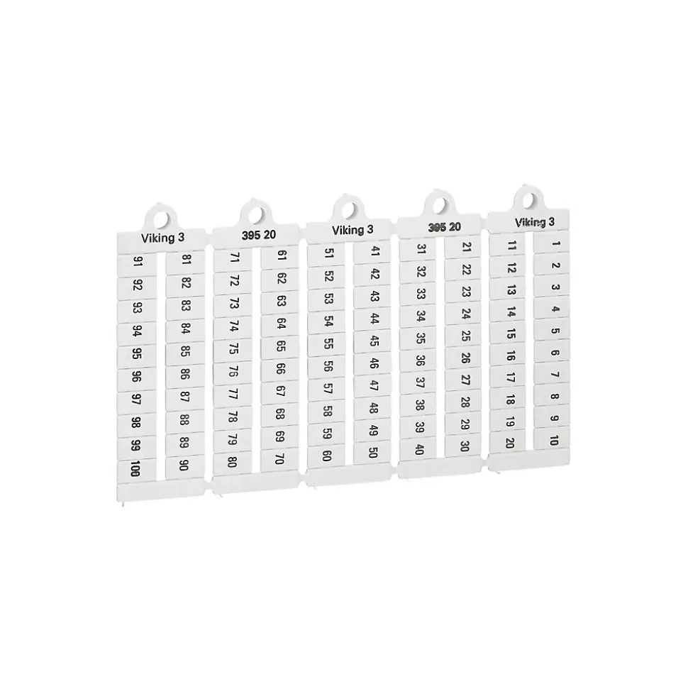 039520 Legrand - Plaque De Repères Pour Bloc De Jonction Viking 3 - Pas 6mm - Chiffres 1 à 100