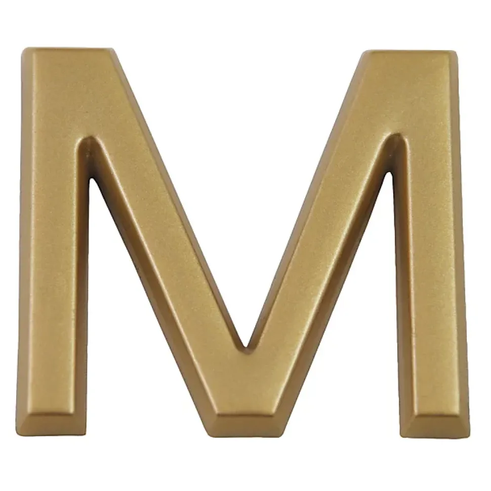 Lettre de maison - marquage M - en PVC - couleur or - autocollant - hauteur 3,7 cm - Chapuis LD37M