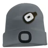LIGHTHOUSE : Bonnet avec frontale LED rechargeable. Gris foncé