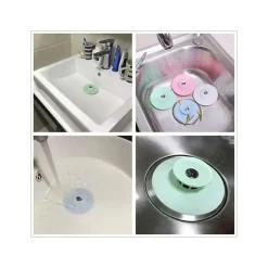 Lot de 5 bouchons de vidange en silicone pour baignoire, évier, douche