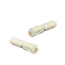 Lot de 2 butoirs luxe en laiton chromé avec vis filets T15. Bague blanche. Diamètre 28mm, hauteur 30mm. MADE IN FRANCE