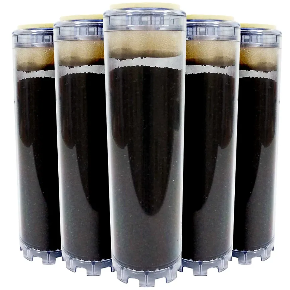 Lot de 5 Cartouches au Charbon Actif 9 pouces 3/4 - Elimination du Chlore / Mauvais Goût et Odeurs pour l'Eau de Boisson