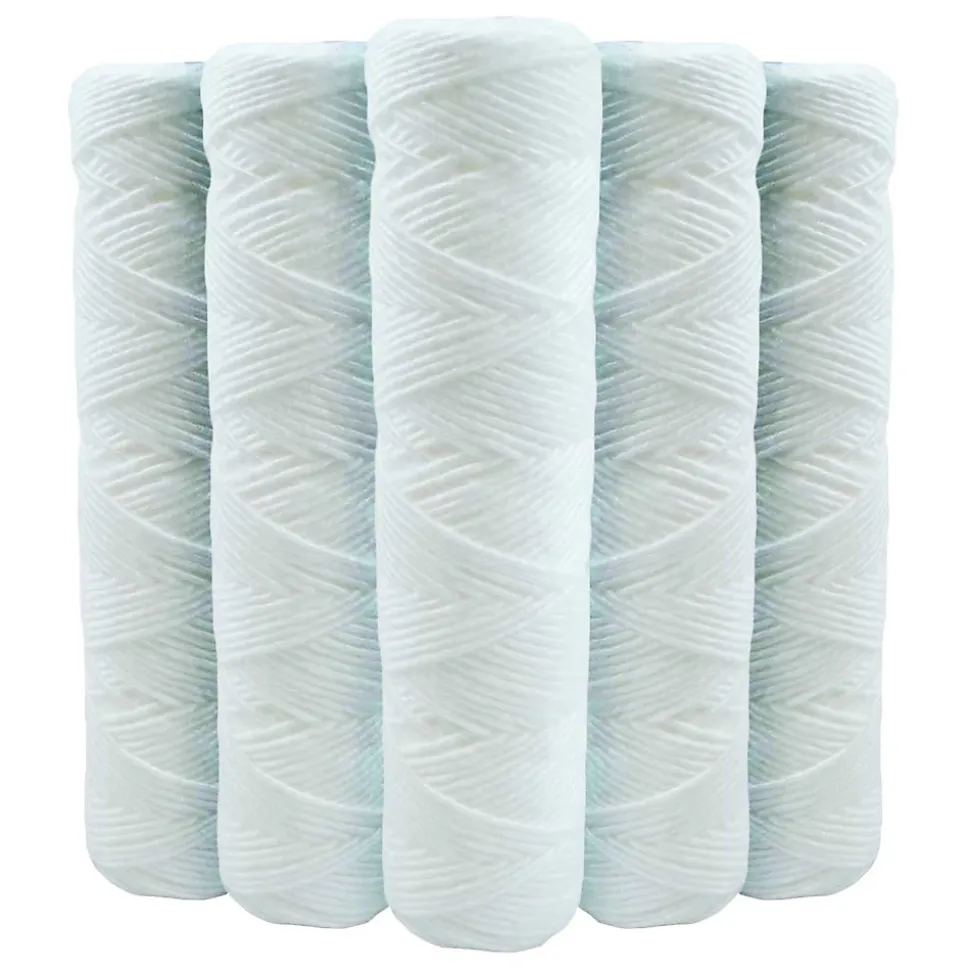 Lot de 5 Cartouches Bobinée Filtre à Eau Anti Sédiments 9 pouces 3/4 - 20 microns Compatibles Filtre 10 pouces
