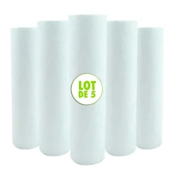 Lot de 5 Cartouches Filtrante Anti Sédiments Microfibre 9 pouces 3/4 - 5 microns Fabriquées en France