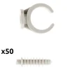 Lot de 50 clips avec chevilles diamètre 20mm - Gris - Zenitech