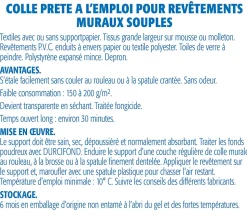 Lot de 2 Colles pour Toiles de Verre et Revêtements Muraux Légers Semin Sem Murale, Prêt à l'Emploi, Seau 5 kg