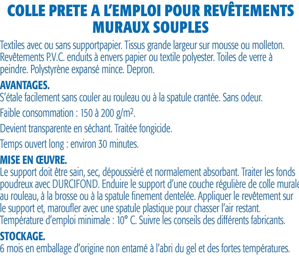 Lot de 2 Colles pour Toiles de Verre et Revêtements Muraux Légers Semin Sem Murale, Prêt à l'Emploi, Seau 5 kg