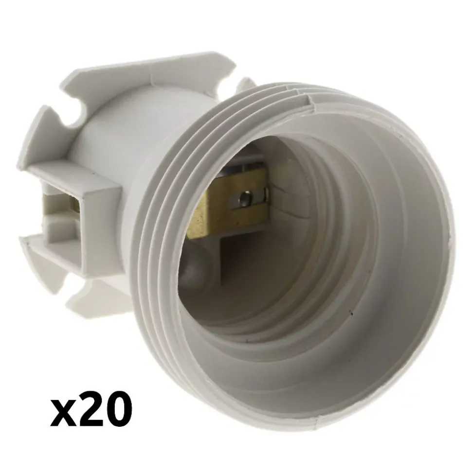 Lot de 20 douilles de chantier E27 - Blanc - Zenitech
