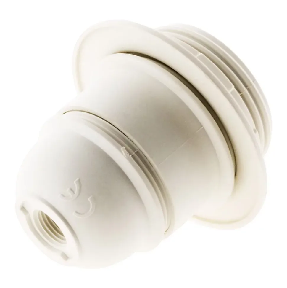 Lot de 5 douilles E27 + bague - Blanc - Zenitech