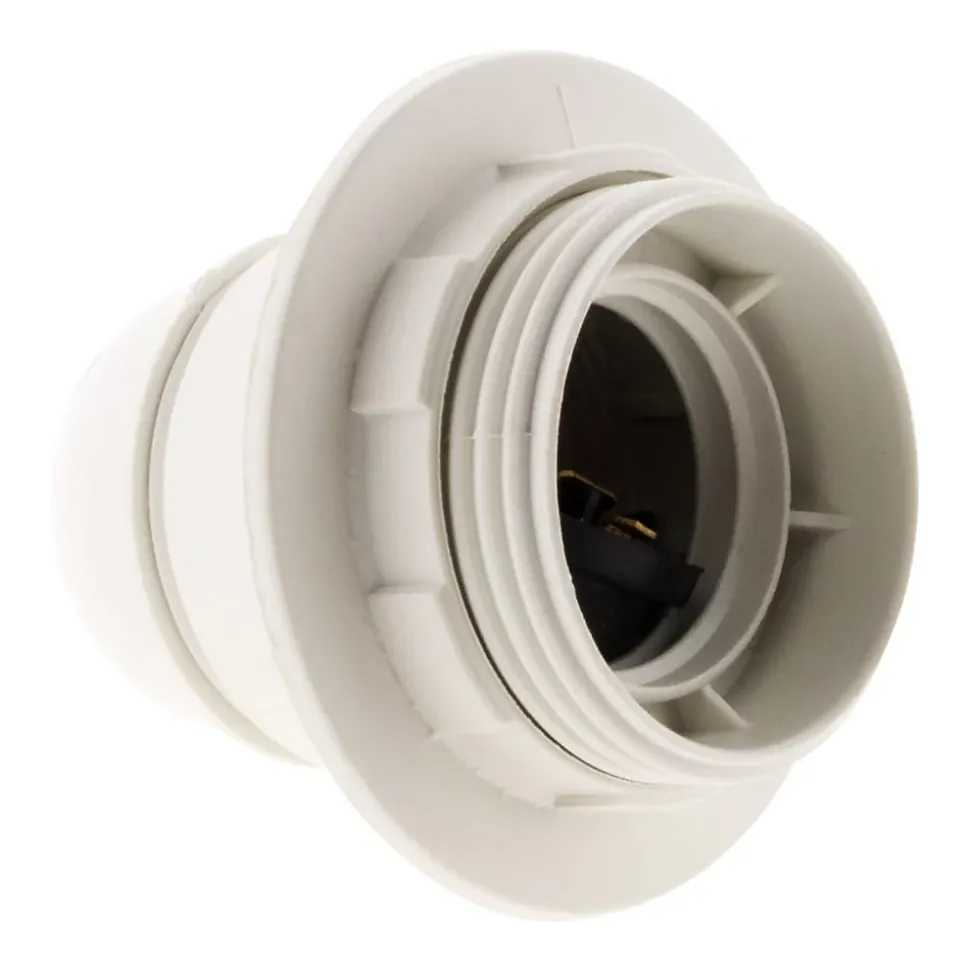 Lot de 5 douilles E27 + bague - Blanc - Zenitech