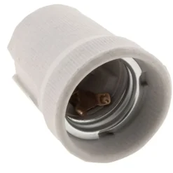 Lot de 4 douilles E27 porcelaine à vis - Blanc - Zenitech