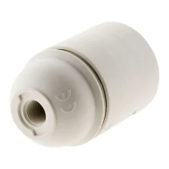 Lot de 2 douilles lisses sans bague E27 - Blanc - Zenitech