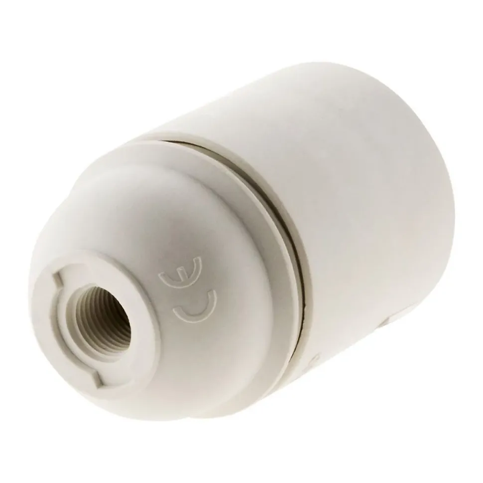 Lot de 2 douilles lisses sans bague E27 - Blanc - Zenitech