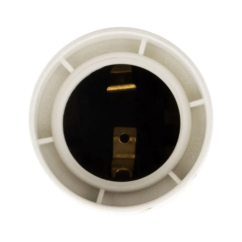 Lot de 2 douilles lisses sans bague E27 - Blanc - Zenitech