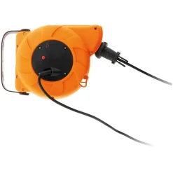 Lot de 4 enrouleurs muraux câble HO5VV-F 3G1mm² 11m + 2m - Orange - Zenitech