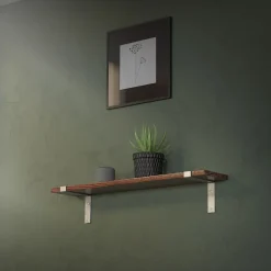 Lot de 2 Equerres d'Etagere murale support robuste en métal gris