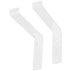 Lot de 2 Equerres d'Etagere murale support robuste en métal blanc