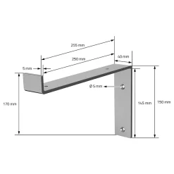 Lot de 2 Equerres d'Etagere murale support robuste en métal gris