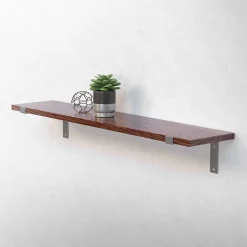Lot de 2 Equerres d'Etagere murale support robuste en métal gris