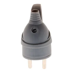 Lot de 10 fiches mâles anneau -16A 2P+T - Gris - Zenitech