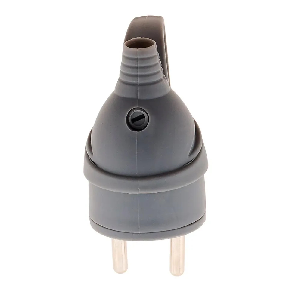 Lot de 10 fiches mâles anneau -16A 2P+T - Gris - Zenitech