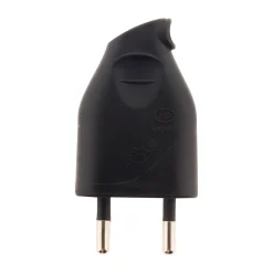 Lot de 10 fiches mâles 2P 6A latérales - Noir - Zenitech