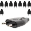 Lot de 10 fiches mâles 2P 6A - Noir - Zenitech