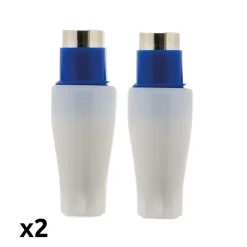 Lot de 2 fiches TV mâles diamètre 9,5mm sortie droite - Zenitech