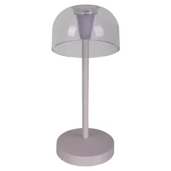 Lot de 2 lampes de table LED rechargeables 'Gomba' pour l'extérieur et l'intérieur, en métal et plastique blanc , hauteur 18,5 cm