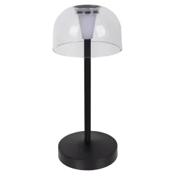 Lot de 2 lampes de table LED rechargeables 'Gomba' pour l'extérieur et l'intérieur, en métal et plastique noir , hauteur 18,5 cm