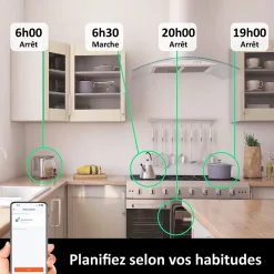 Lot de 3 Prises intérieures 3680W connectées Wifi + Radio fréquence+ 3 Interrupteurs ON/OFF + Télécommande Sans Fil