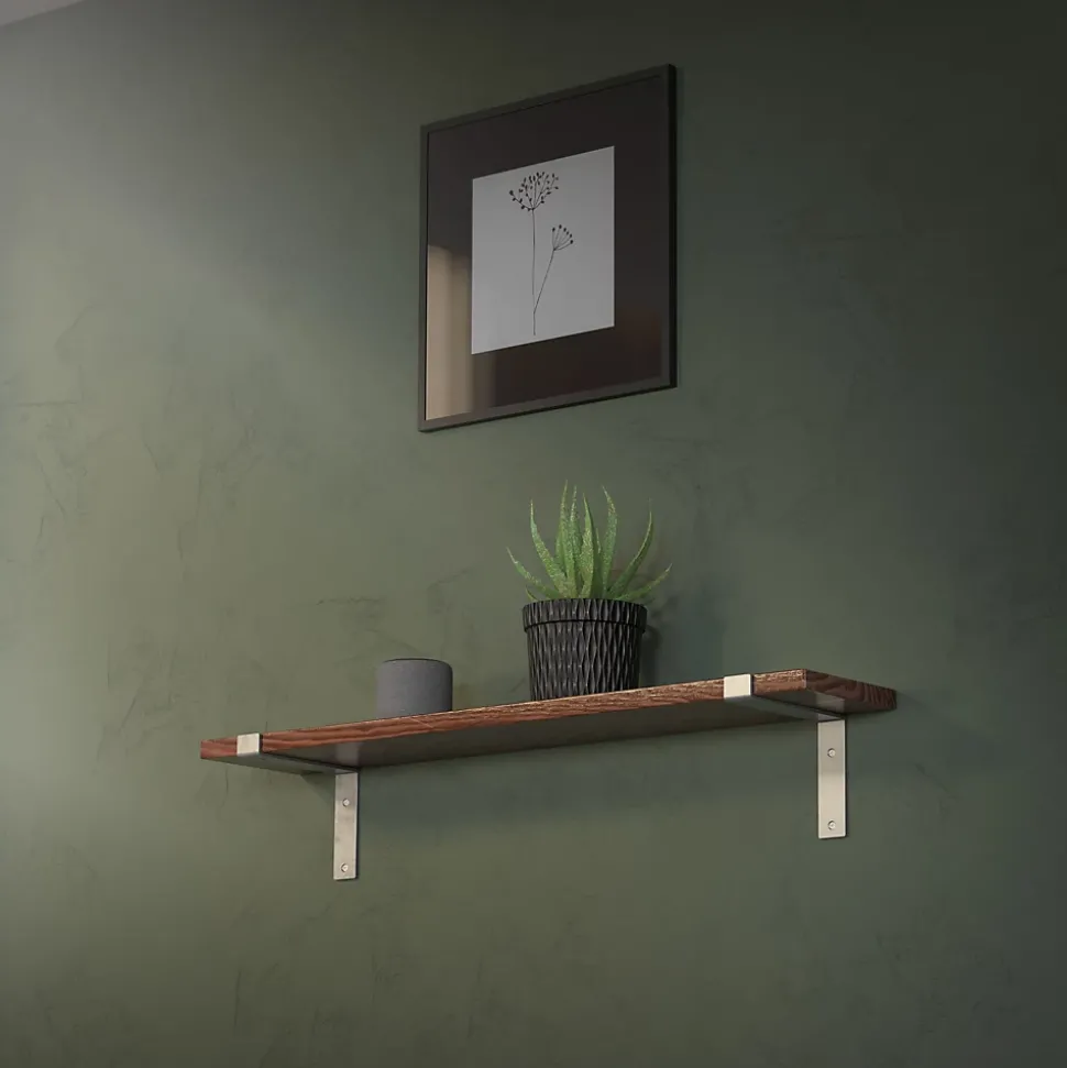 Lot de 4 équerre d'Etagere murale équerre fixation en métal gris