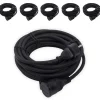 Lot de 6 rallonges 1x16A - 3500W - 10m - Noir - Chacon