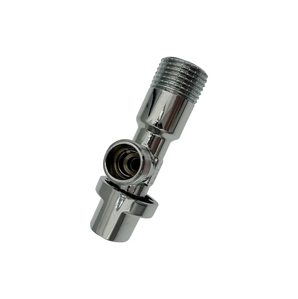 Lot de 1 Robinet vanne d'angle chrome avec rosace 1/2" x 3/8"