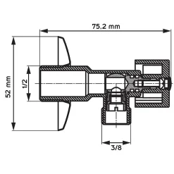 Lot de 5 Robinet vanne d'angle chrome avec rosace 1/2" x 3/8"