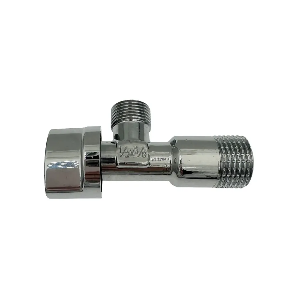 Lot de 5 Robinet vanne d'angle chrome avec rosace 1/2" x 3/8"