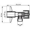 Lot de 3 Robinet vanne d'angle chrome avec rosace 1/2" x 3/8"