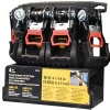 LOT DE 4 SANGLES D' ARRIMAGE A CLIQUET CATERPILLAR AVEC CROCHETS