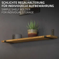 Lot de 2 support d'Etagere murale équerre fixation en métal noir