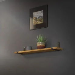 Lot de 4 support d'Etagere murale équerre fixation en métal noir