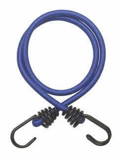 Lot de 2 tendeurs en caoutchouc à crochets, 8mmx80cm, bleu - THIRARD